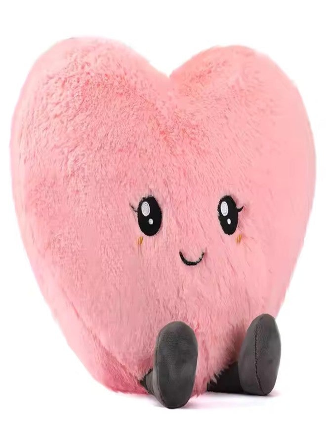 Zexsazone Soft Pink Heart Plush Toy Cushion - Cute Smiling Face Stuffed Pillow for Kids, Boys, Girls Girlfriend & Wife | Valentine Gift, Birthday Present, Anniversary Romantic Plushie Home Décor 30 cm - Image 1